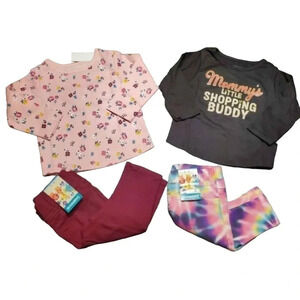 3/6m Girls 4piece Set 5, Baby Girls Tops and Bottoms Outfits, Matching Sets